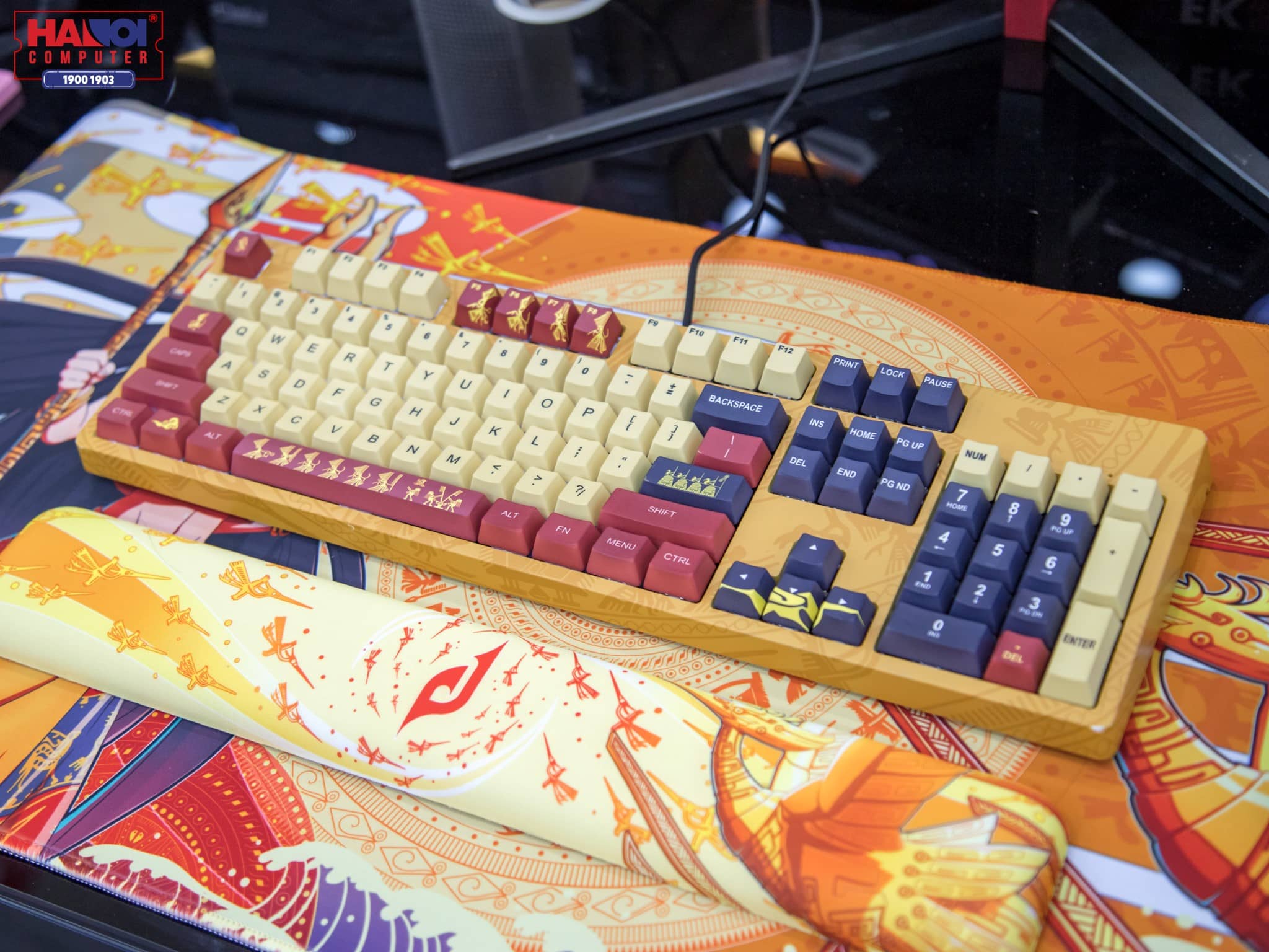 Bàn phím cơ Edra EK3104 Lạc Hồng White Led Yellow sw (USBC/Gateron) 4