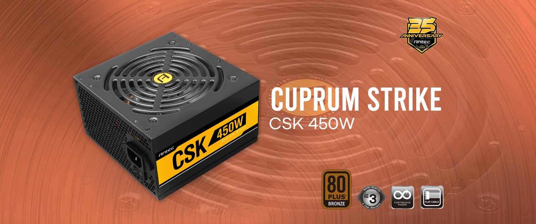Nguồn ANTEC CUPRUM STRIKE CSK450 - 450w ( 80 Plus Bronze/Màu Đen)