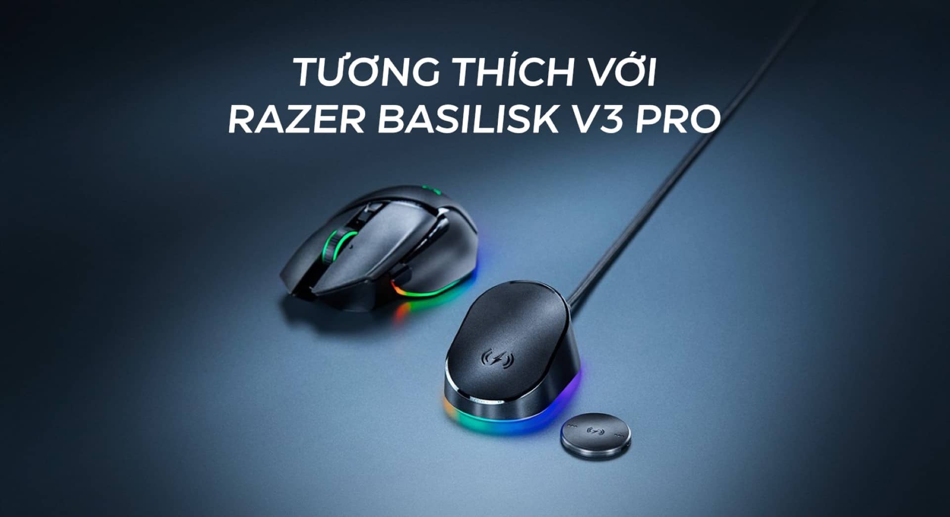 Dock sạc chuột không dây Razer Mouse Dock Pro Wireless Charging Puck Bundle (RZ81-01990100-B3M1)