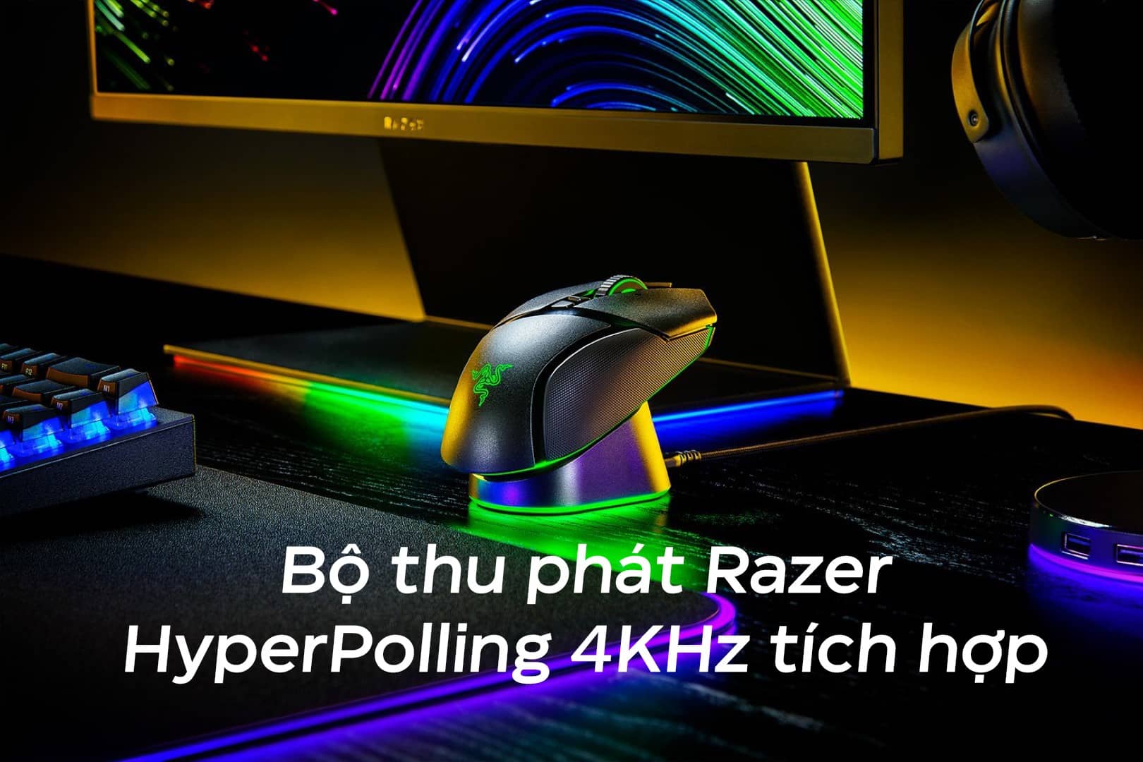 Dock sạc chuột không dây Razer Mouse Dock Pro Wireless Charging Puck Bundle (RZ81-01990100-B3M1)