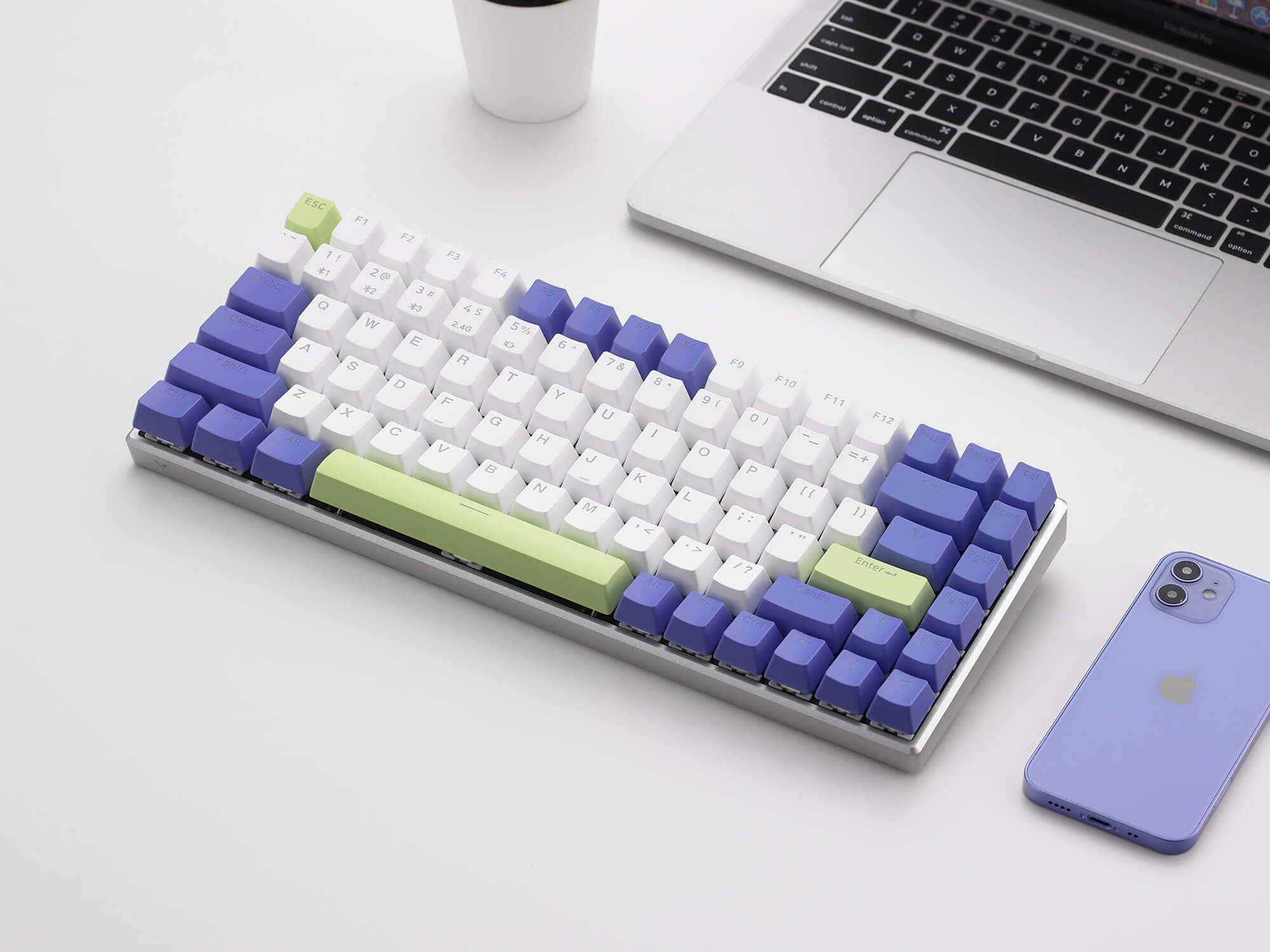 Bàn phím cơ không dây Rapoo V700-A8 Multimode White Purple 1