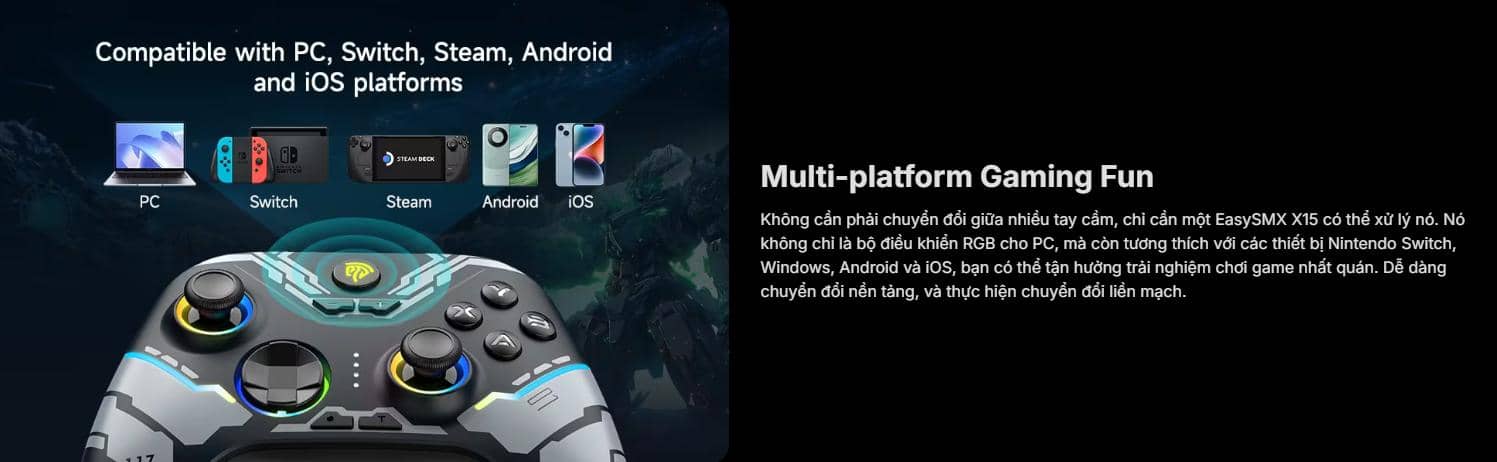 Tay cầm chơi game không dây EasySMX X15 Gaming 8