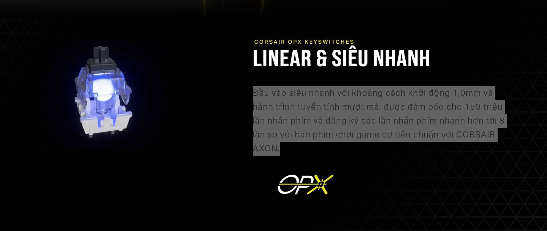 Bàn phím gaming có dây Corsair K70 PRO-BLK-OPX Silver Switch Led RGB CH-910941A-NA