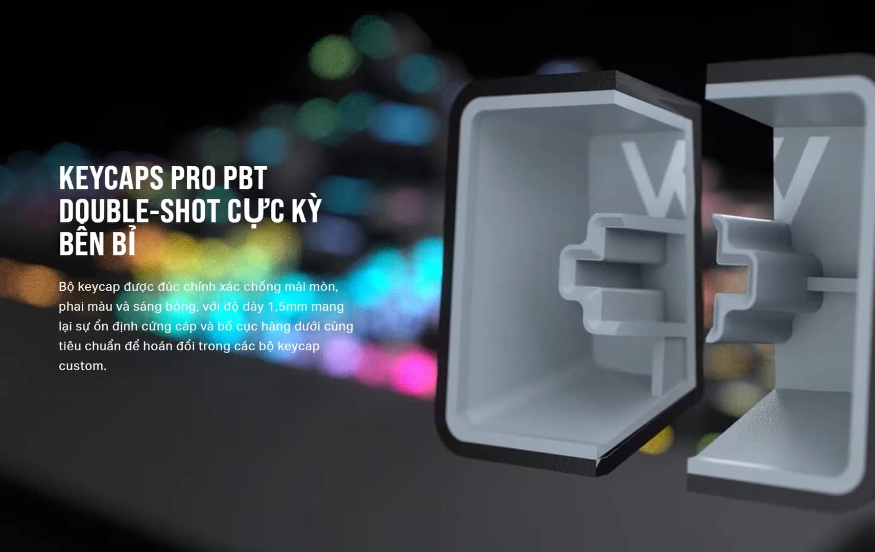 Bàn phím gaming có dây Corsair K70 PRO-WHT-OPX Silver Switch Led RGB CH-910951A-NA