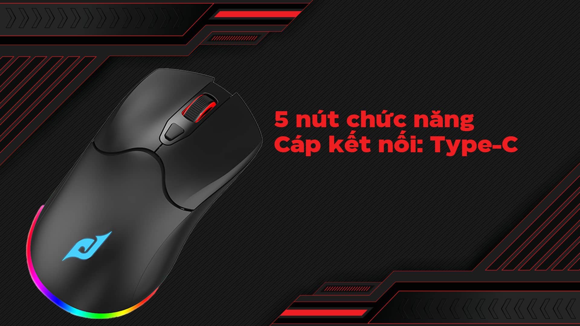 Chuột Gaming không dây Edra EM623W Đen (USB/Bluetooth/RGB/Omron switch)