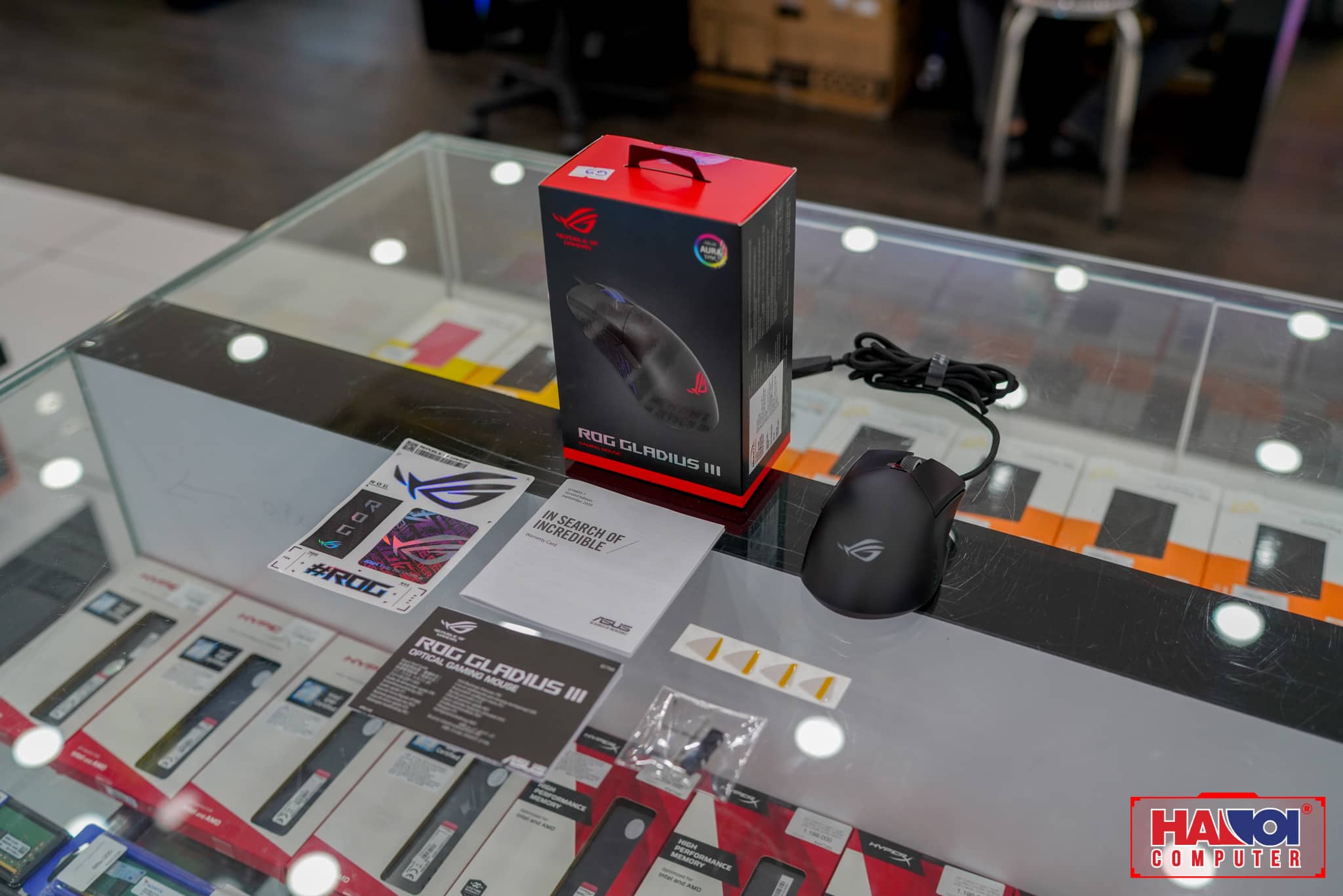 Chuột Asus ROG Gladius III (USB/RGB/màu đen) nâng cấp socket thay switch mới