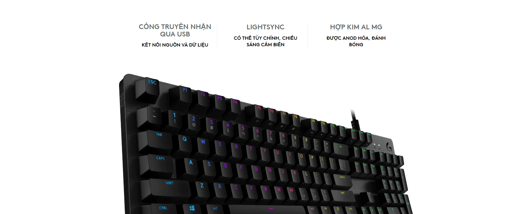 Bàn phím cơ Logitech G512 Lightsync RGB Clicky (USB/GX Blue) 2