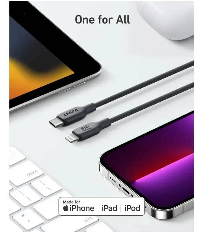 Cáp sạc Anker 542 C-L 1.8m TPE Bio-Based Tím 2