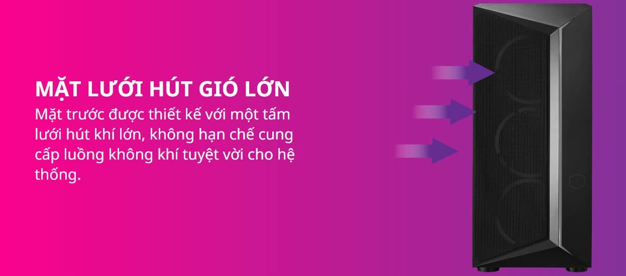 Vỏ Case Cooler Master CMP510 ARGB (Mid Tower/Màu Đen )