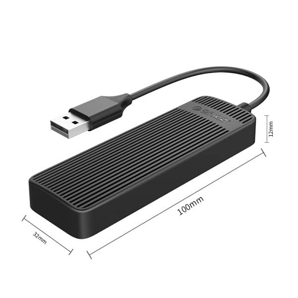 Bộ chia USB Hub 4 cổng USB 2.0, Đen, ORICO FL02-BK-BP-HW 3