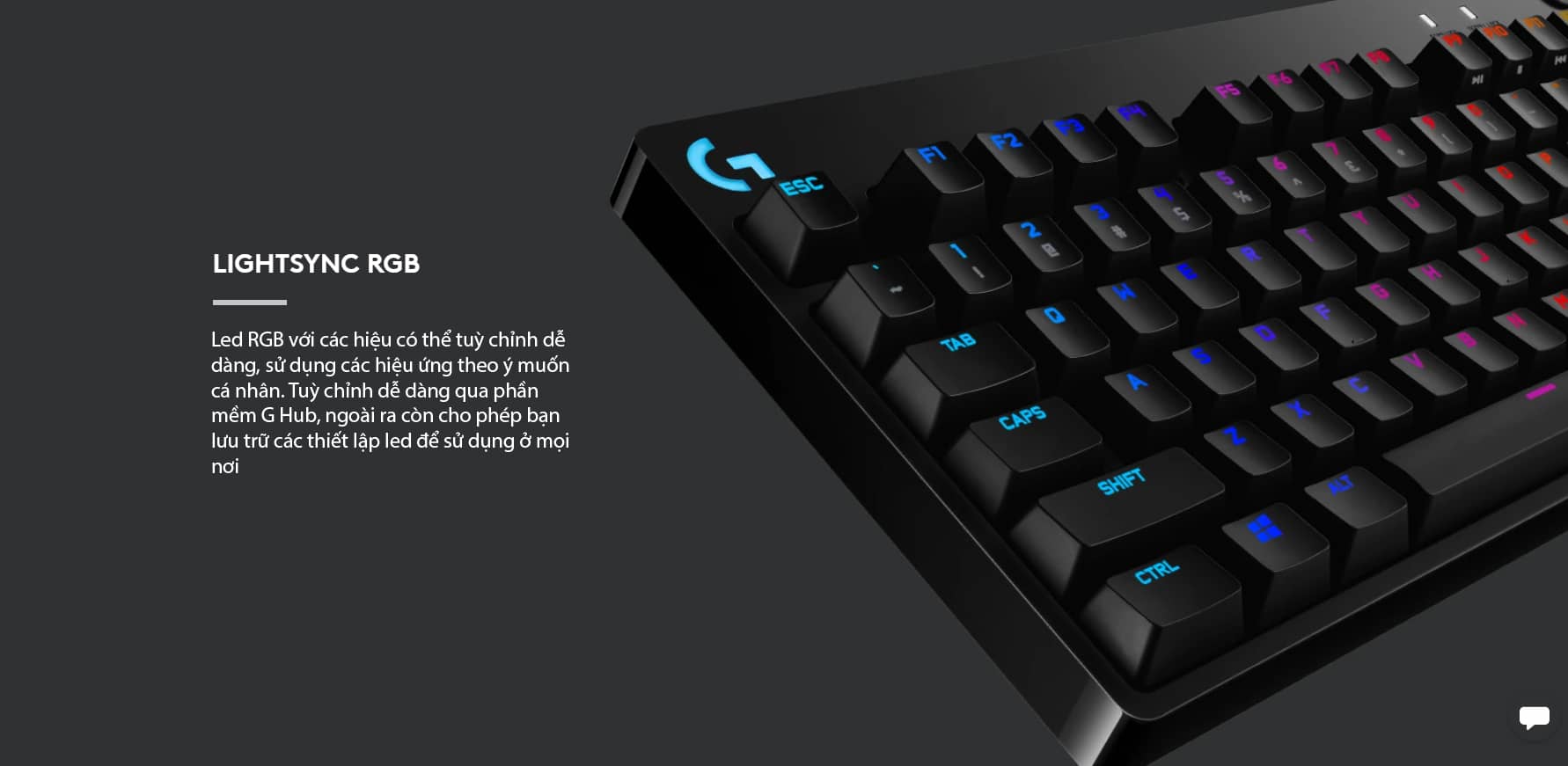 Bàn phím cơ Logitech G Pro X RGB Lightsync (USB/Blue Clicky sw/đen) 4