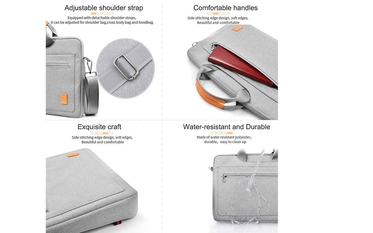 Cặp Laptop chống sốc WiWu Pioneer Handbag 14 inch màu đen