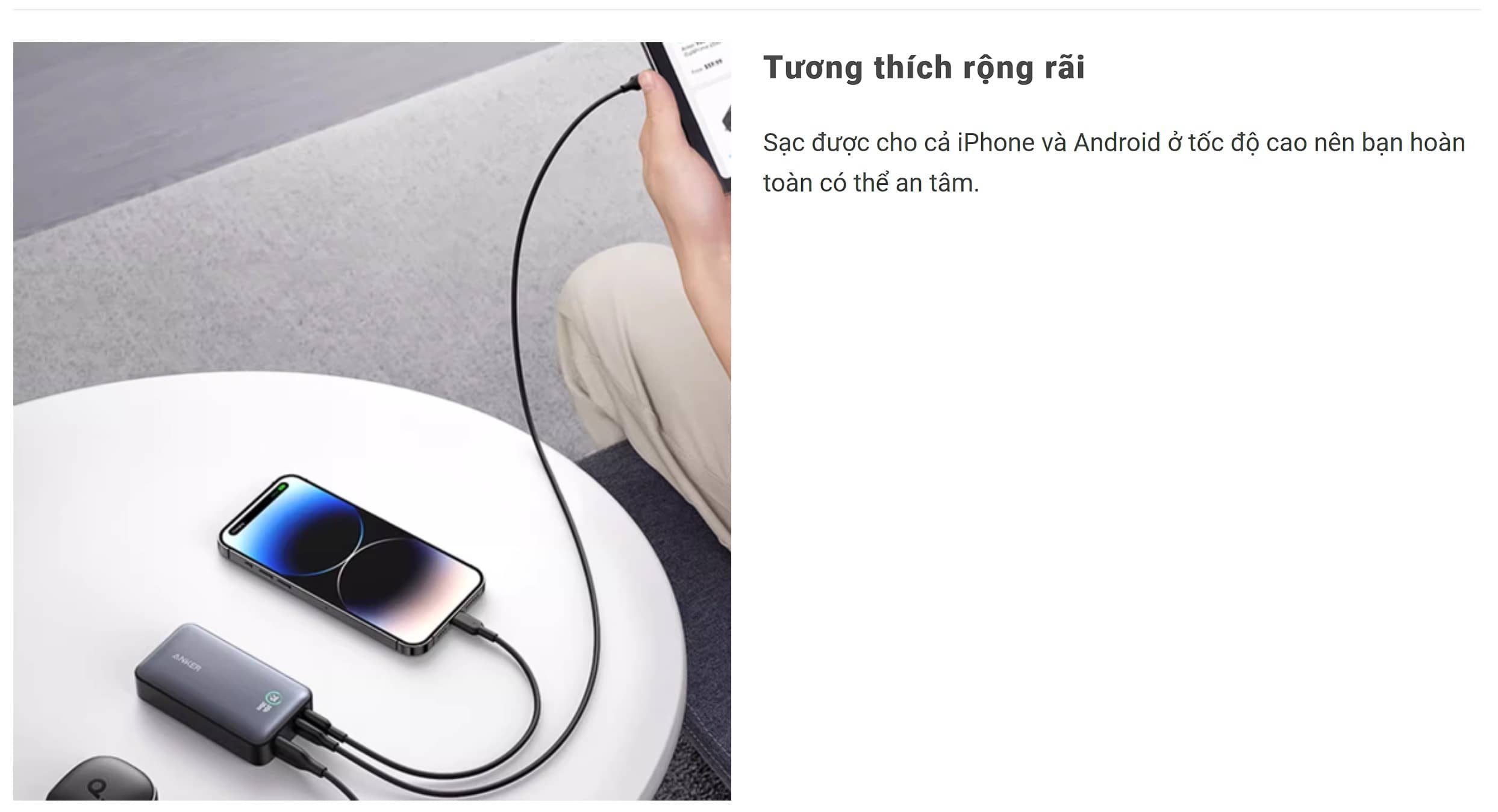 Pin sạc dự phòng Anker 533 - A1256 - PD 30W - 10.000mAh - Màu đen