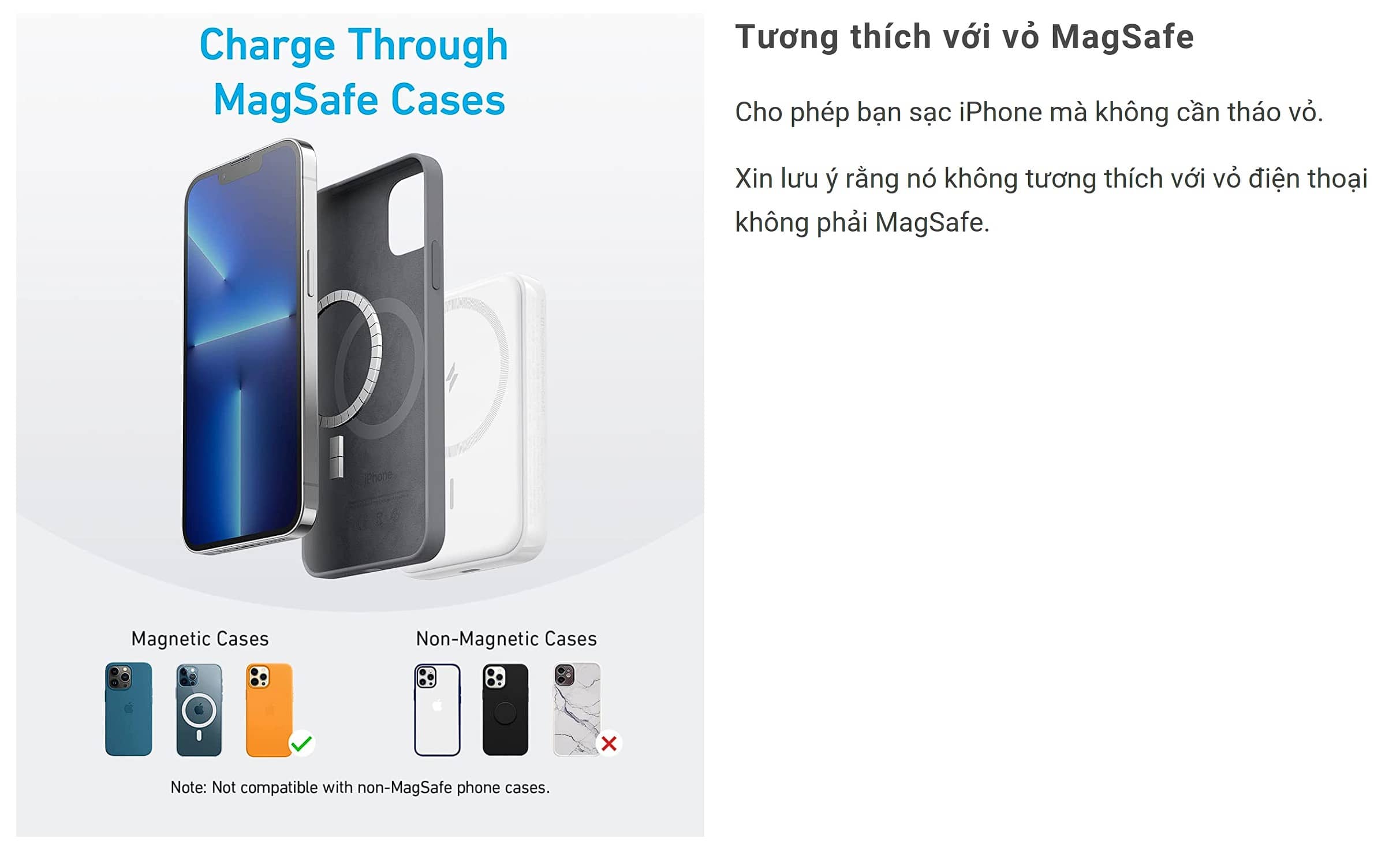 Pin sạc dự phòng không dây từ tính Anker 321 MagGo - A1616 - 5.000mAh - Màu trắng