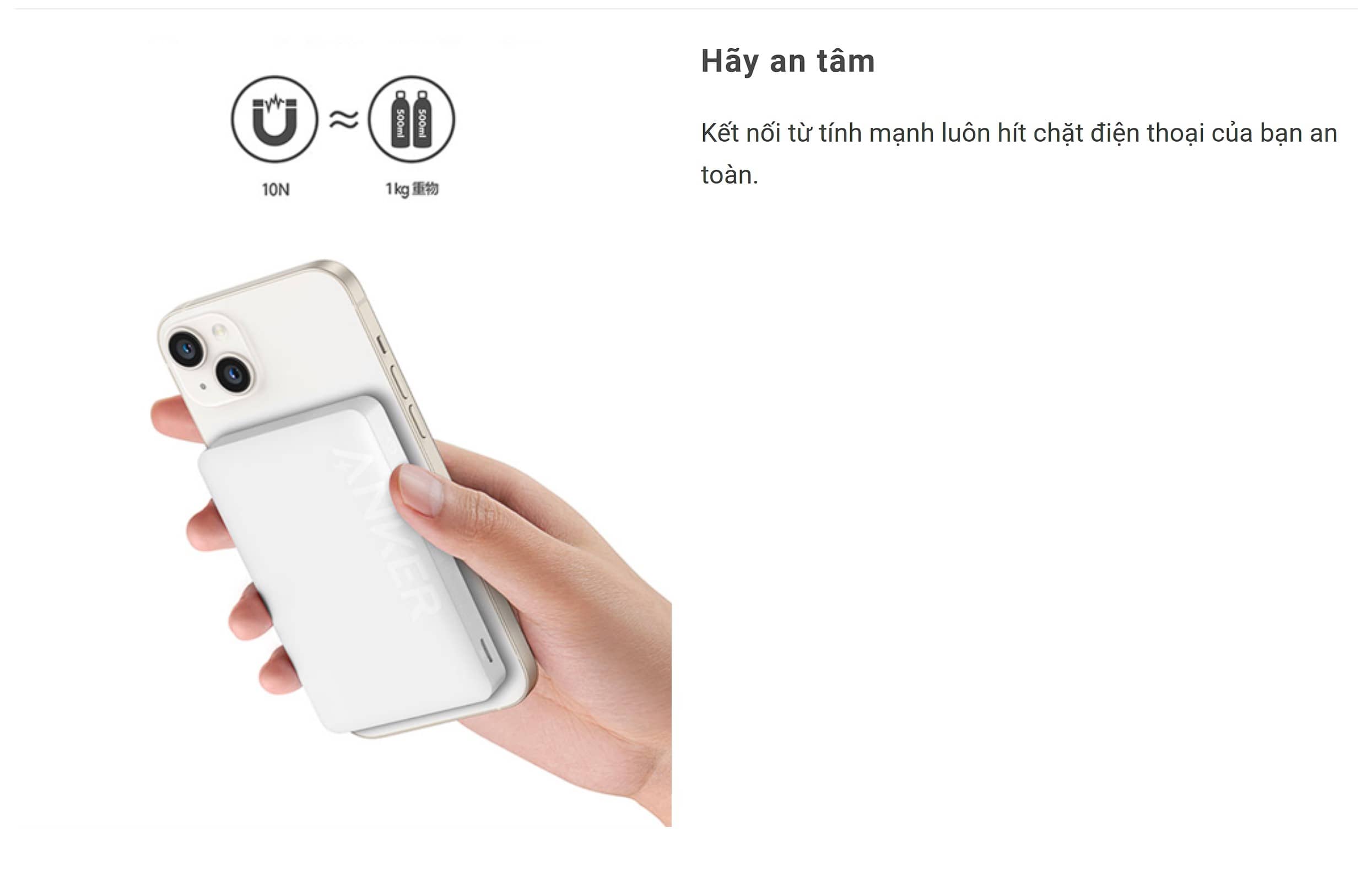 Pin sạc dự phòng không dây từ tính Anker 334 MagGo - A1642 - 10.000mAh - Màu đen