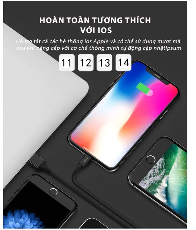 Cáp PISEN - Mr White Lightning USB-A 1m, trắng - Global 6