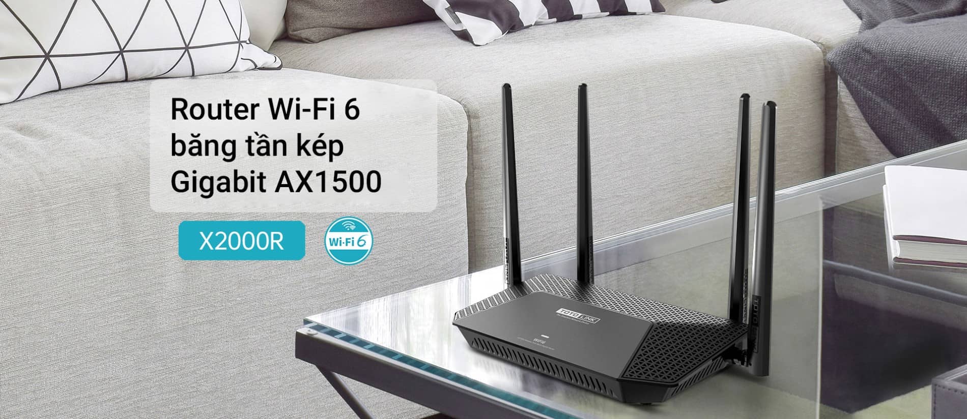 Bộ phát wifi 6 Totolink X2000R Wifi 6 Chuẩn AX1500