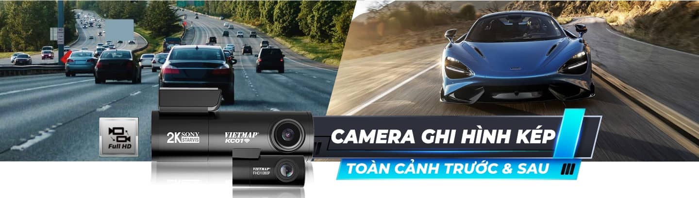 Camera hành trình VietMap KC01 ( bao gồm Camera trước và sau)