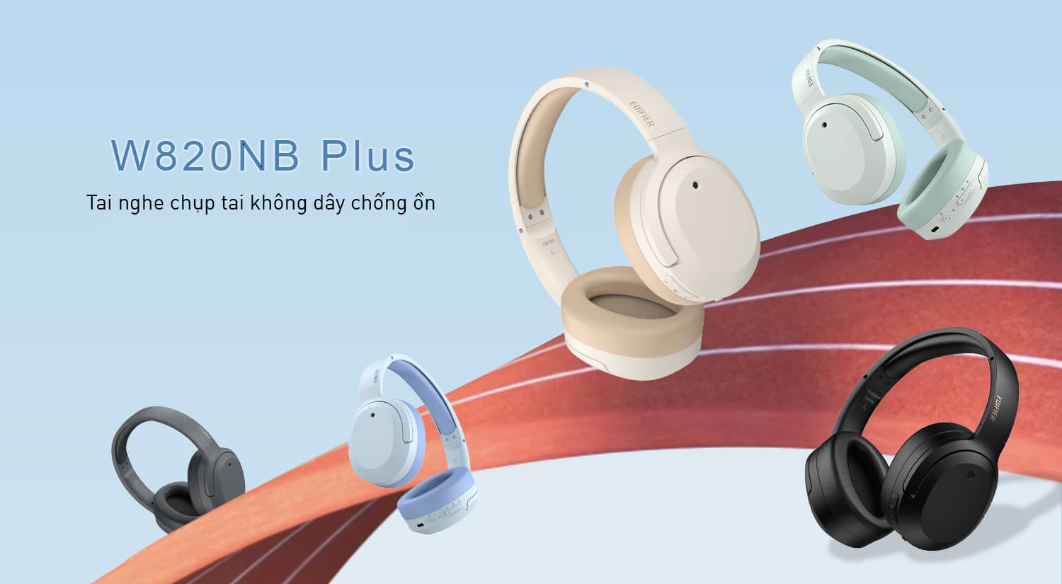 Tai nghe Bluetooth chụp tai Edifier W820NB Plus Xanh Dương 1
