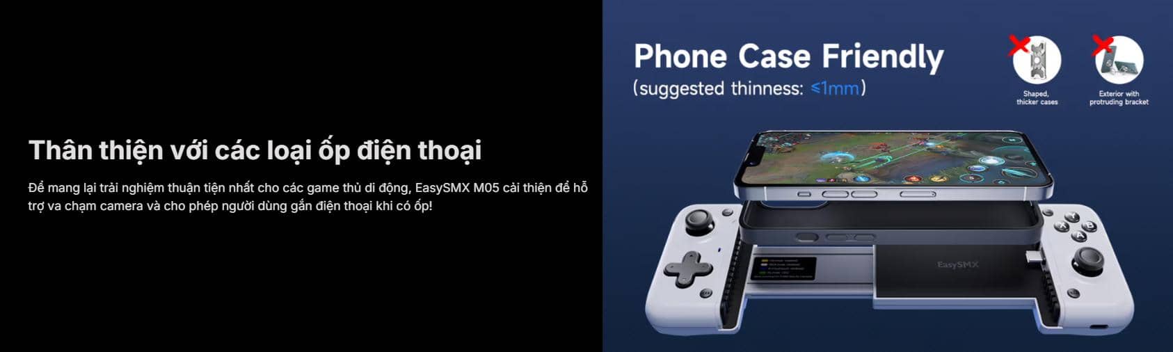 Tay cầm chơi game cho Mobile EasySMX M05 Màu Trắng 3