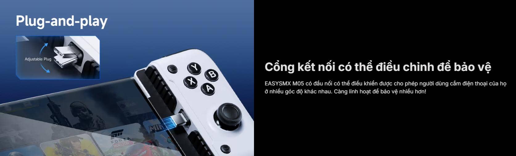 Tay cầm chơi game cho Mobile EasySMX M05 Màu Trắng 4