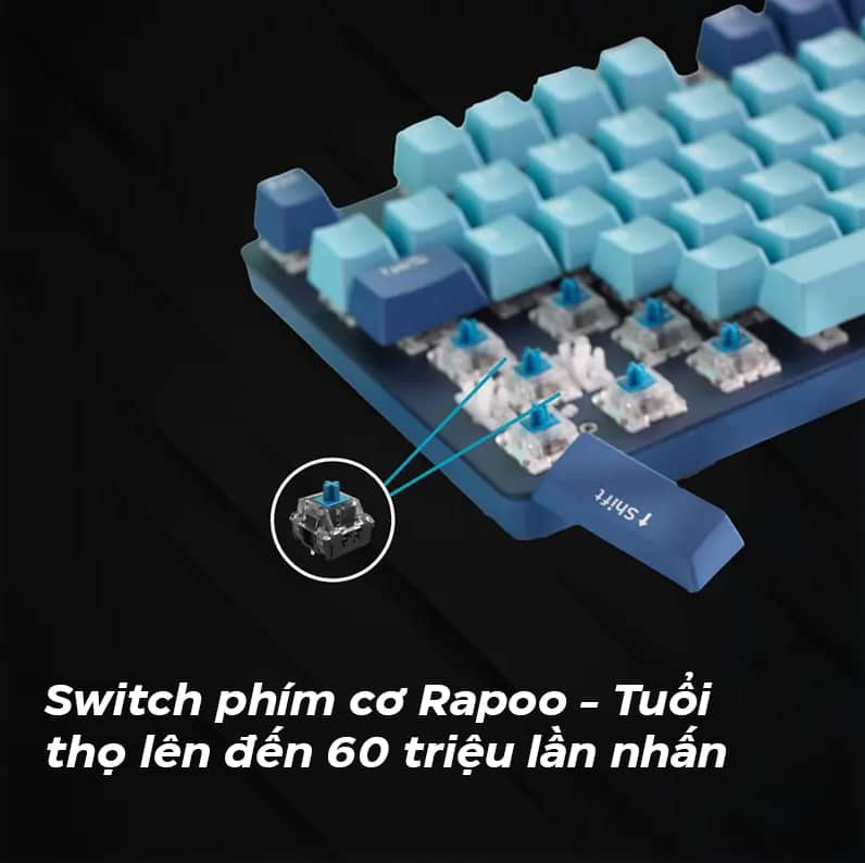 Rapoo V500 Pro Cyan Blue 2