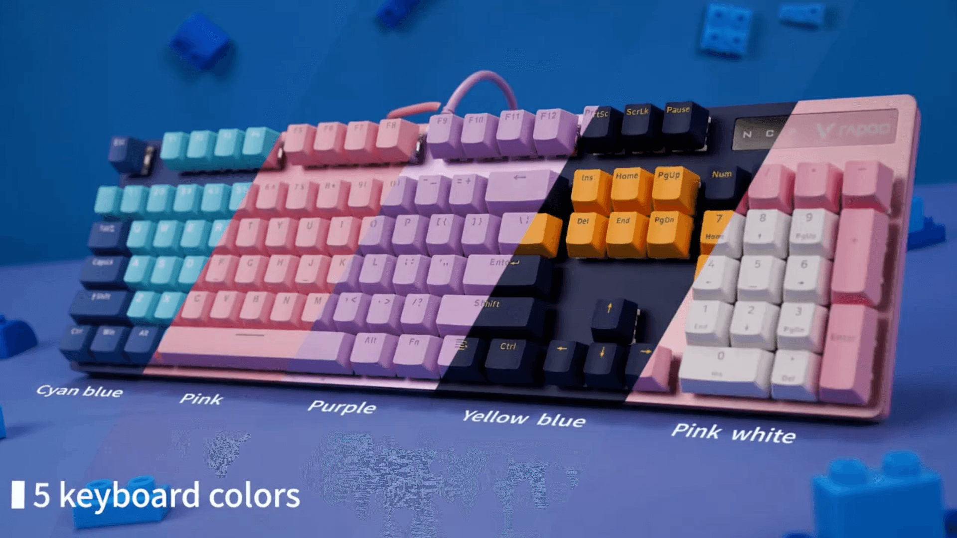 Rapoo V500 Pro Pink White 1