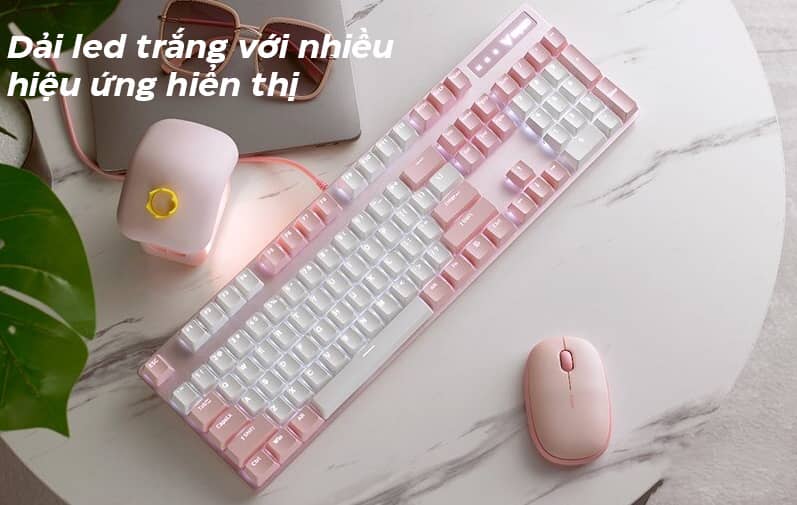 Rapoo V500 Pro Pink White 4