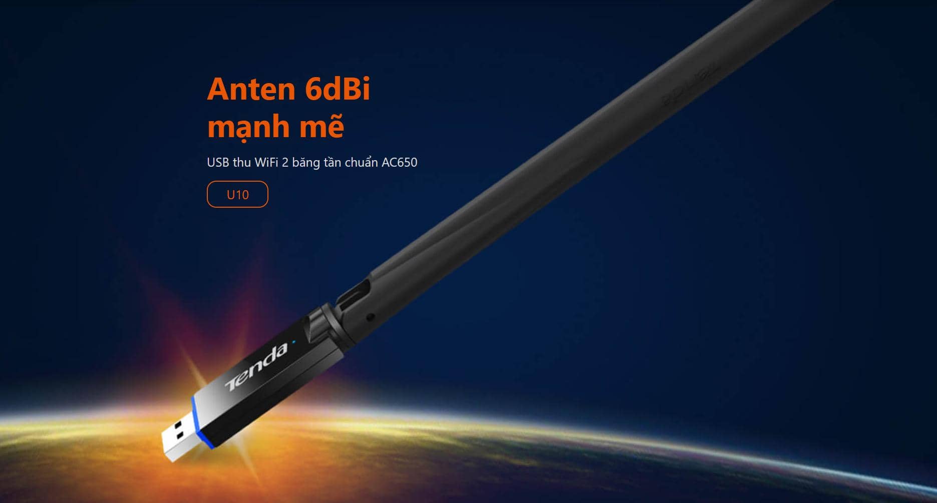 USB Tenda Wifi U10 Băng tần kép AC650
