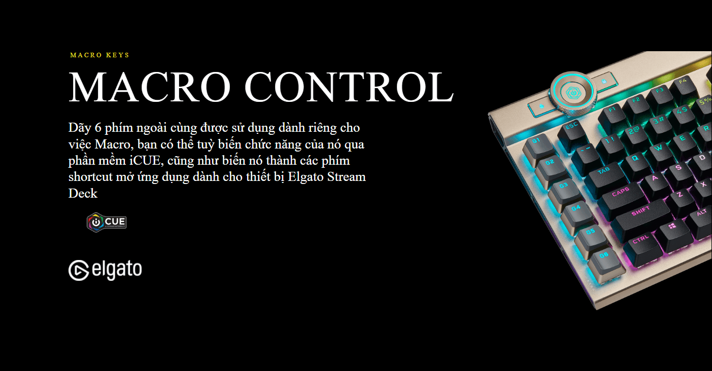 Bàn phím Corsair K100 RGB Speed switch (CH-912A014-NA) 7