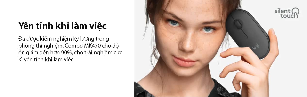 Bộ Bàn phím chuột không dây Logitech MK470 Trắng (USB) 4