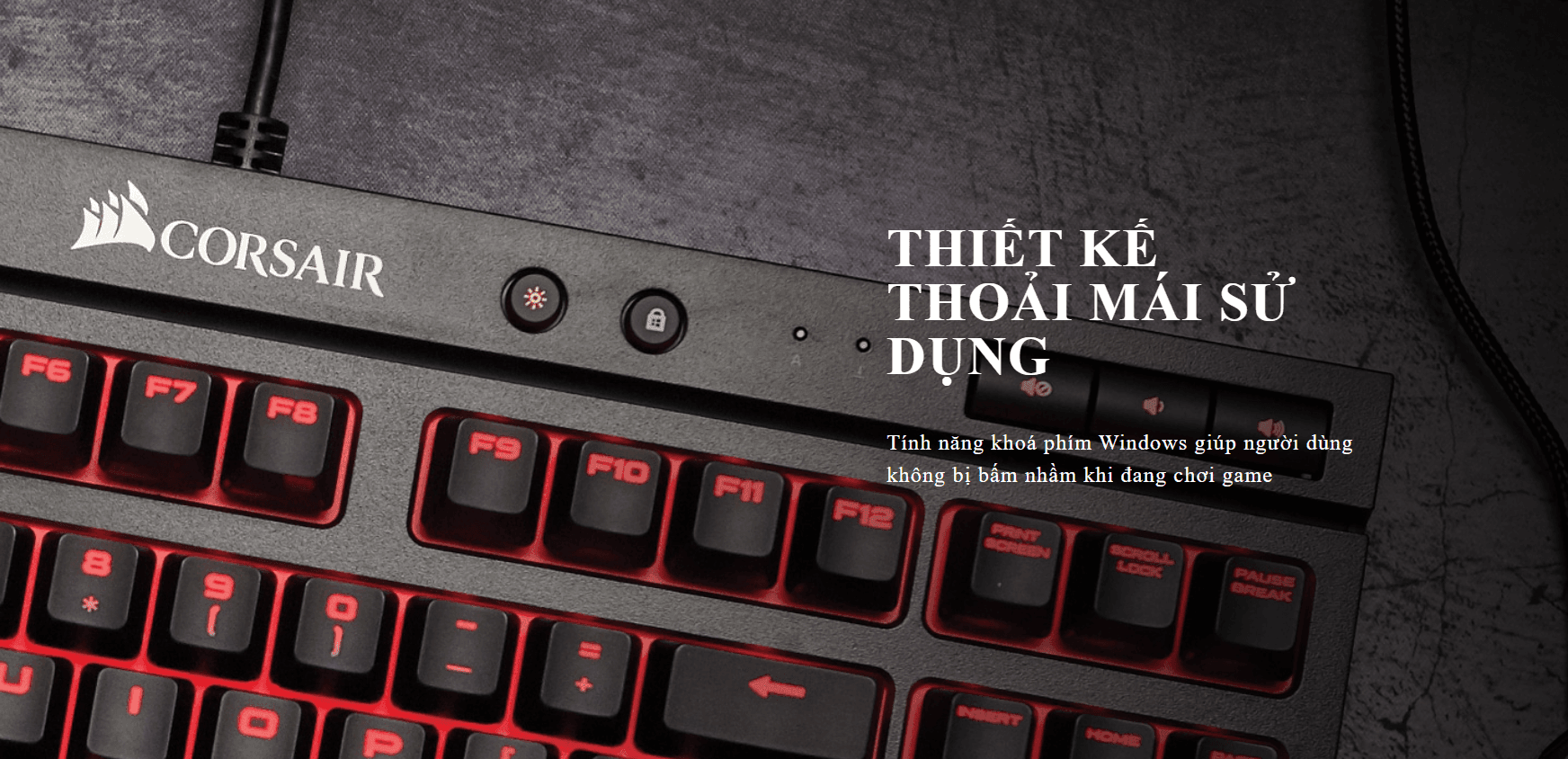 Bàn phím cơ Corsair K63 Cherry MX Red (USB/Red Led) (CH-9115020-NA) 6