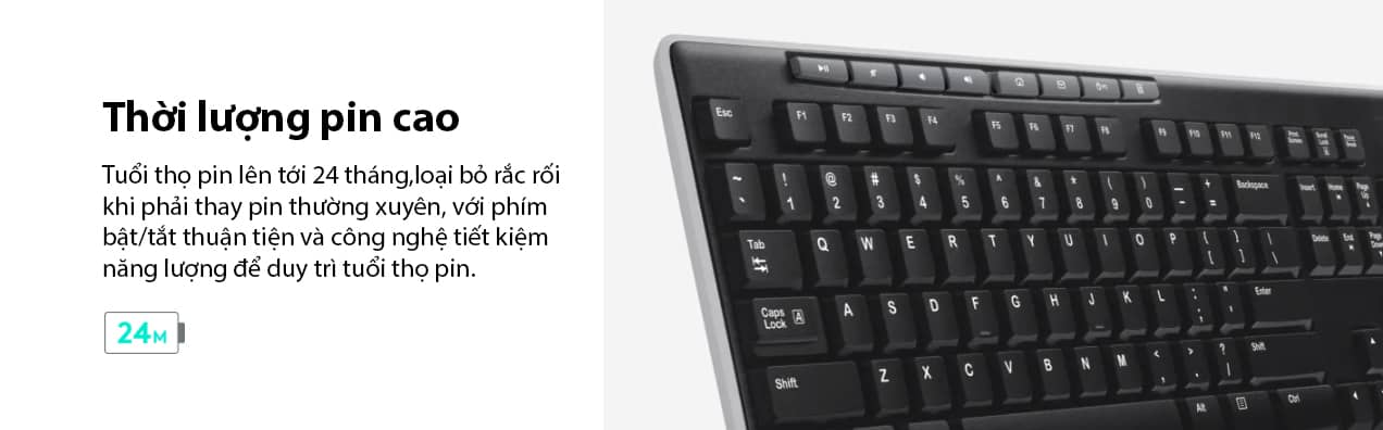 Bàn phím không dây Logitech K270 Wireless (USB) 3