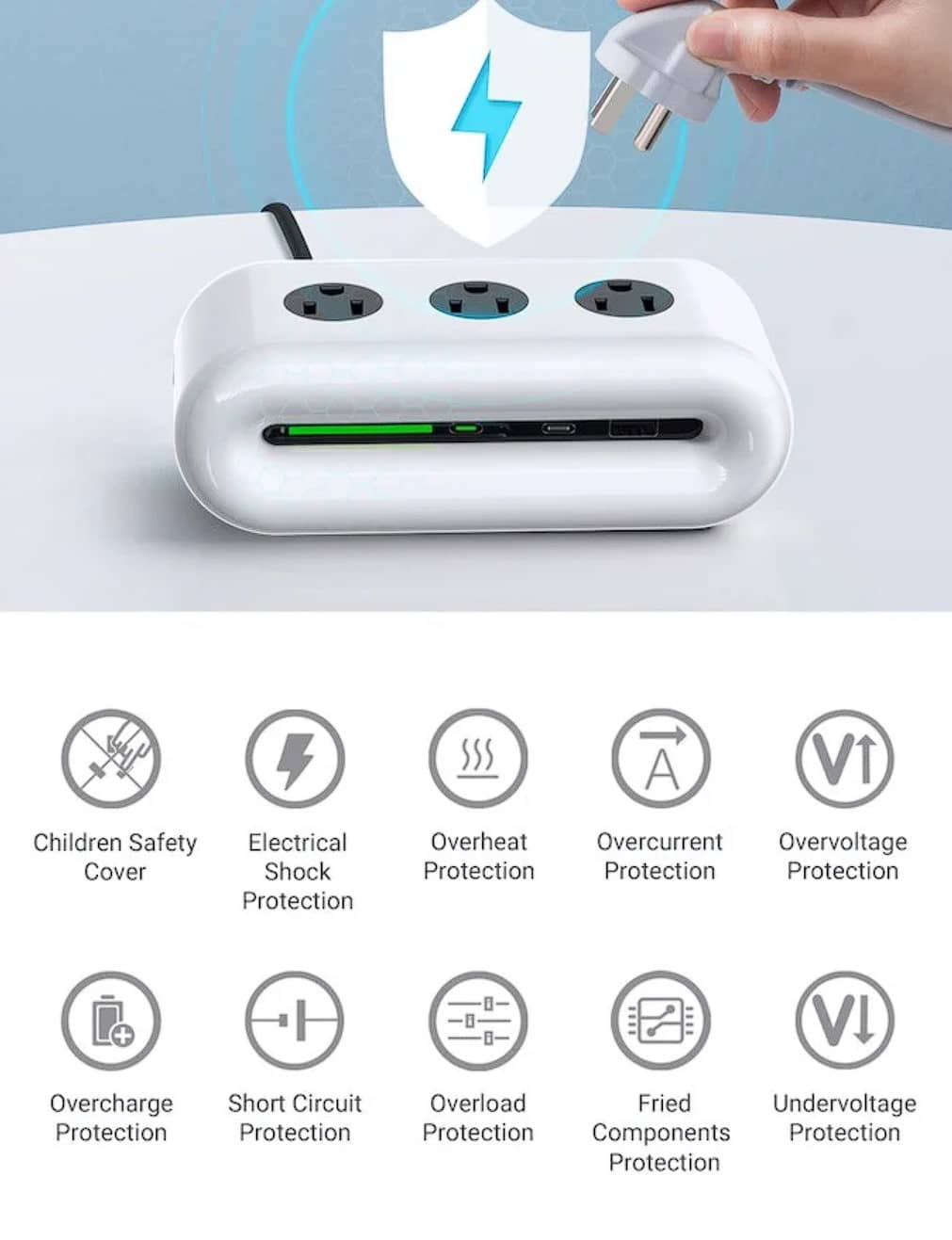 Hub sạc nhanh kiêm ổ cắm điện TORRAS Power Cloud - PD 65W - Màu trắng