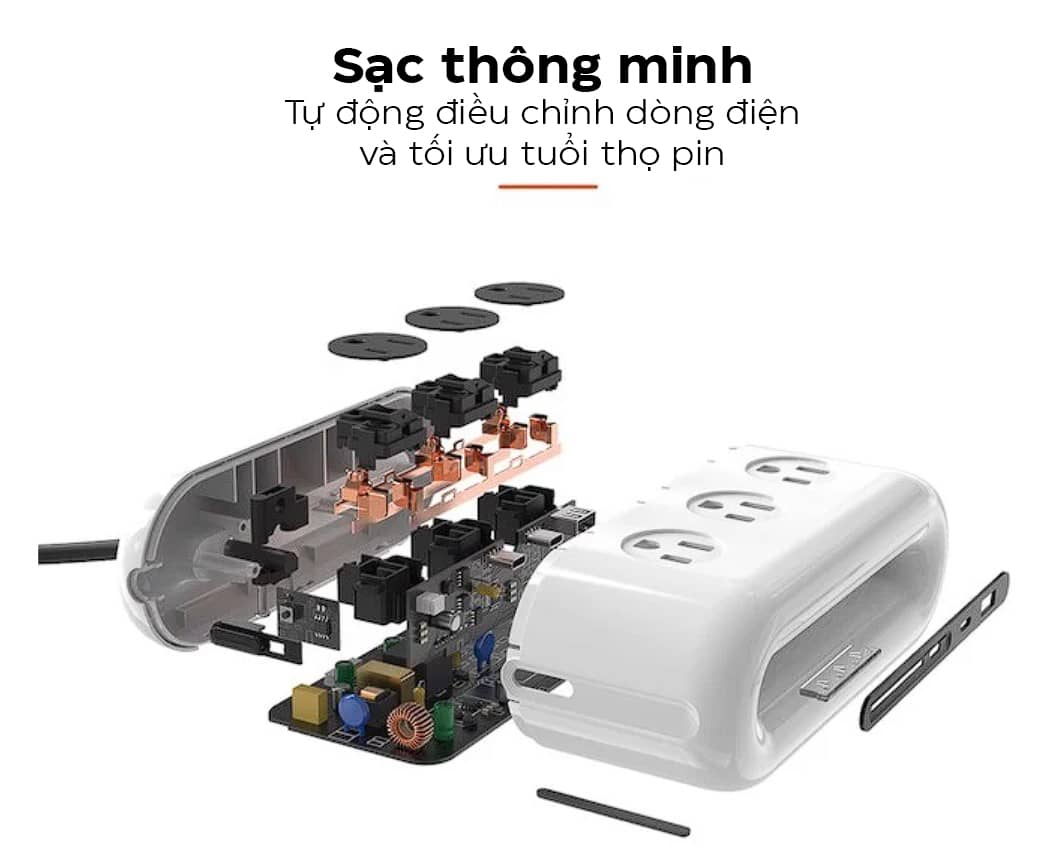 Hub sạc nhanh kiêm ổ cắm điện TORRAS Power Cloud - PD 65W - Màu trắng