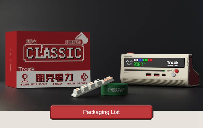 Hub sạc nhanh kiêm ổ cắm điện Trozk CLASSIC Retro TC-02 - Hình dạng máy chơi game Nintendo NES cổ điển