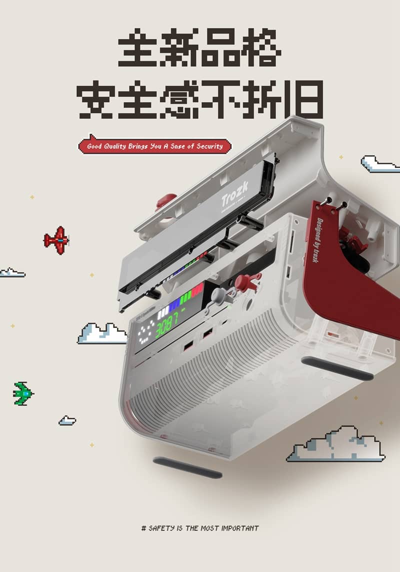 Hub sạc nhanh kiêm ổ cắm điện Trozk CLASSIC Retro TC-02 - Hình dạng máy chơi game Nintendo NES cổ điển