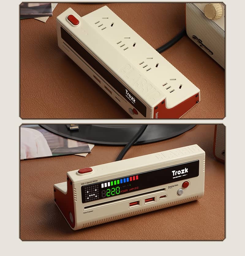 Hub sạc nhanh kiêm ổ cắm điện Trozk CLASSIC Retro TC-02 - Hình dạng máy chơi game Nintendo NES cổ điển
