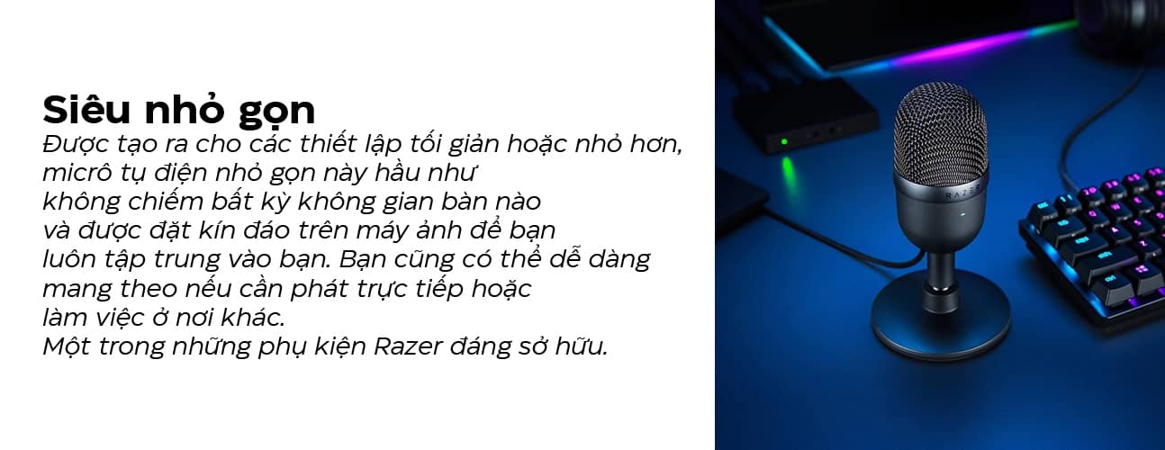 Microphone Razer Seiren Mini - Màu đen