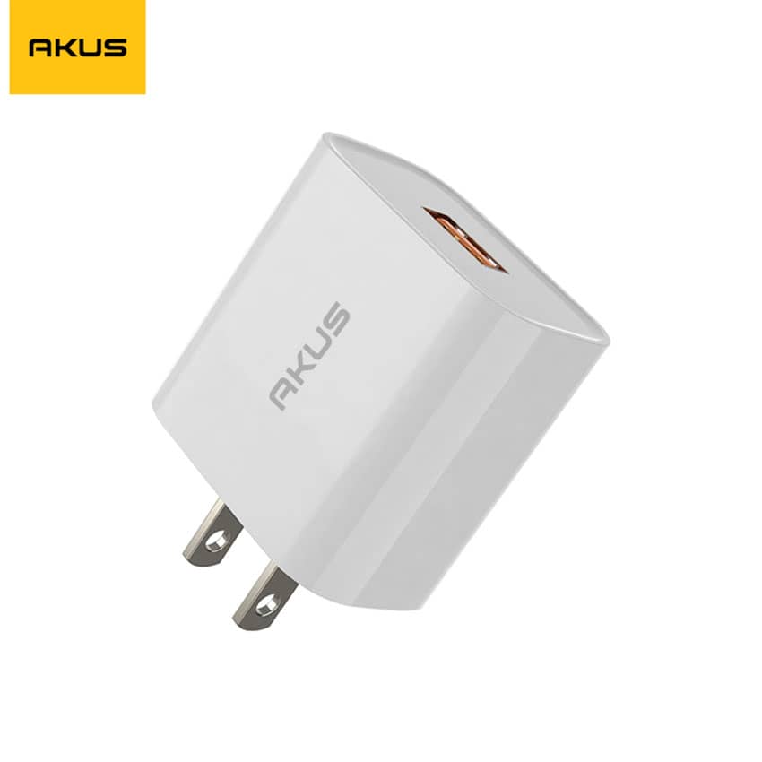 Củ sạc nhanh AKUS-SQC30 PRO - QC 3.0 18W - 01 CỔNG USB TYPE A - MÀU TRẮNG