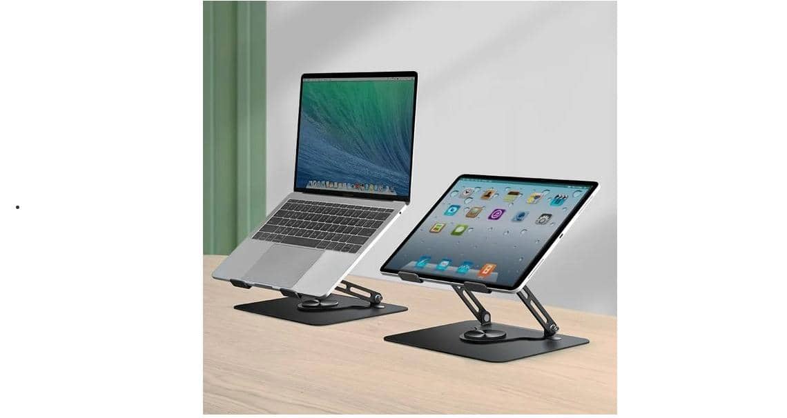 Giá đỡ Laptop/Macbook/Ipad/Tabblet E606 Đế Xoay 360 độ, Hợp Kim Thép Màu Đen 2