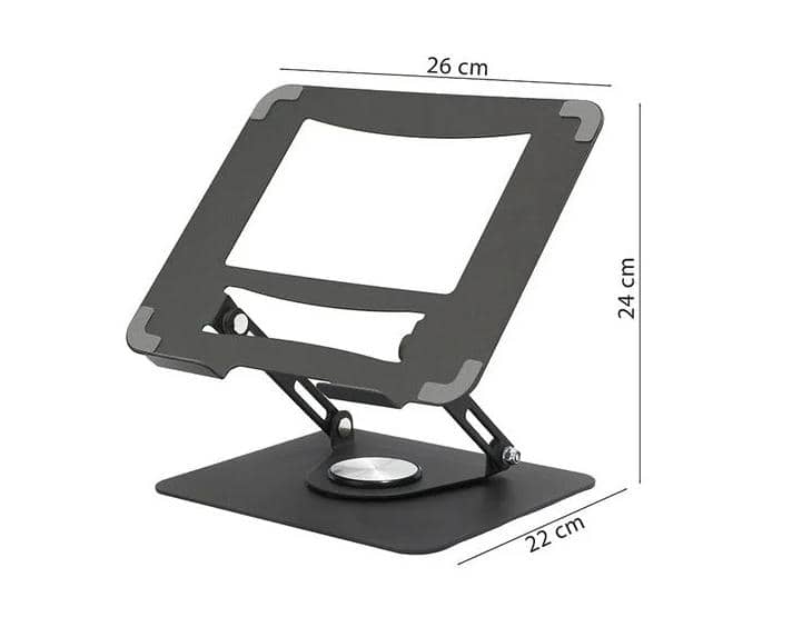 Giá đỡ Laptop/Macbook/Ipad/Tabblet E606 Đế Xoay 360 độ, Hợp Kim Thép Màu Đen 3