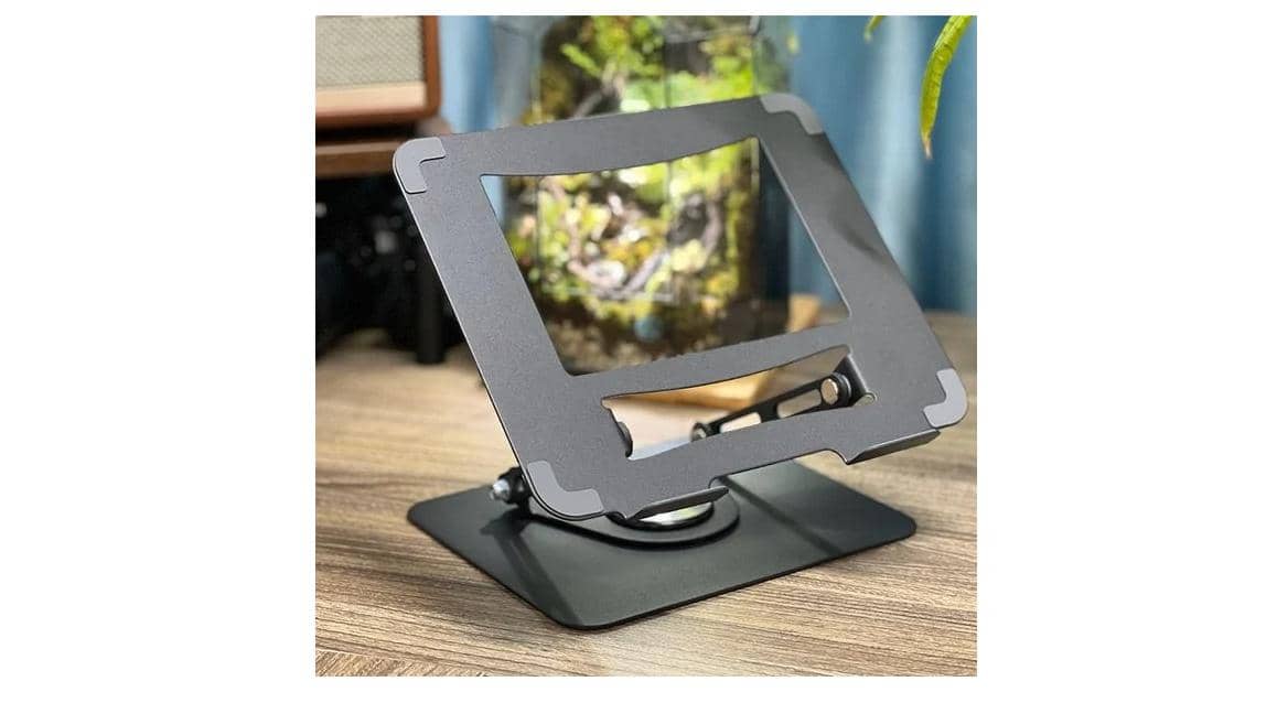 Giá đỡ Laptop/Macbook/Ipad/Tabblet E606 Đế Xoay 360 độ, Hợp Kim Thép Màu Đen 4