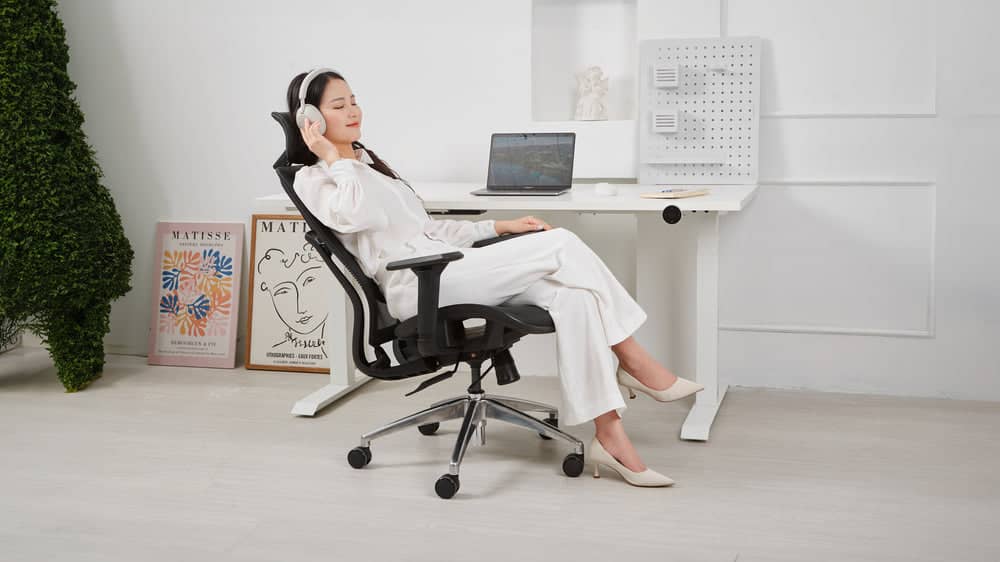 Ghế công thái học HyperWork Airy Pink (Khung trắng, lưới hồng)