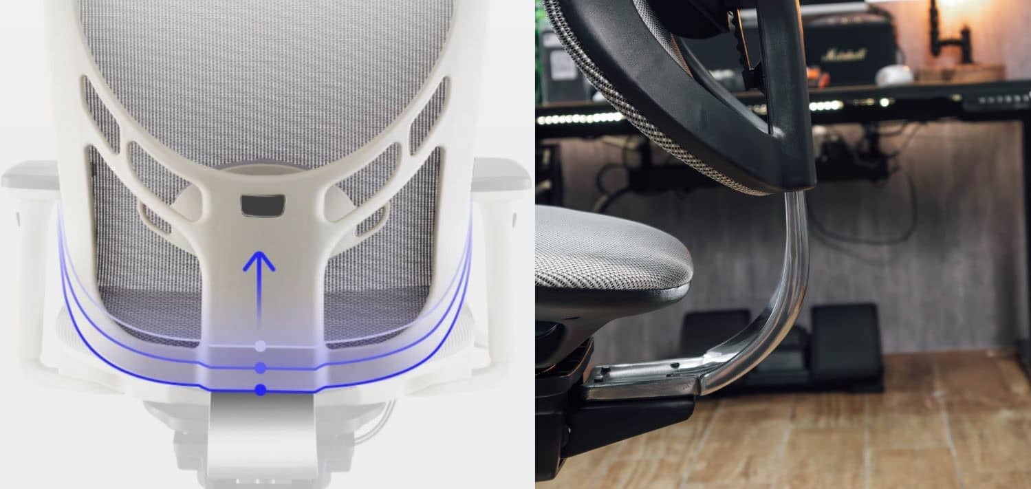 Ghế Công Thái Học GTCHAIR IVINO M - Xám (khung trắng, lưới xám) 3