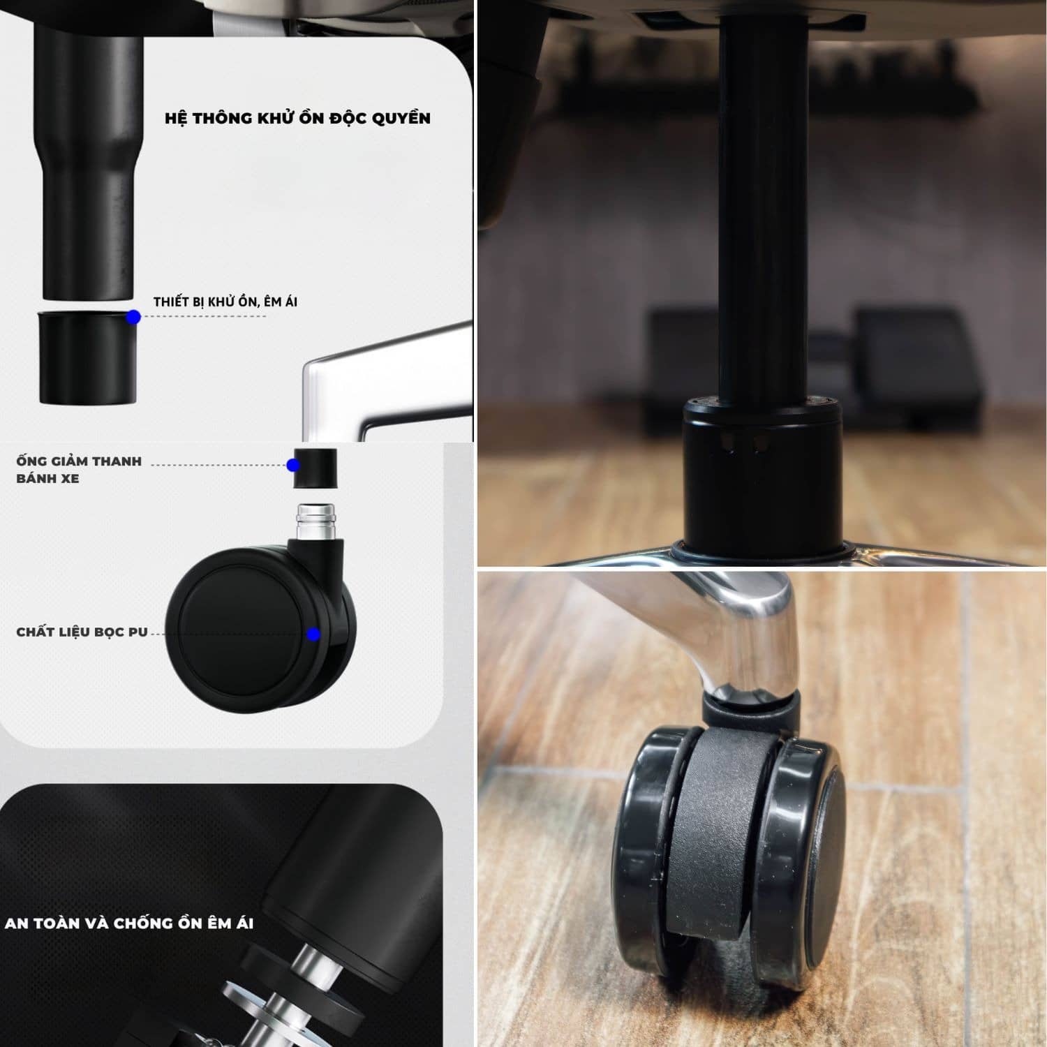 Ghế Công Thái Học GTCHAIR IVINO M - Xám (khung trắng, lưới xám) 6