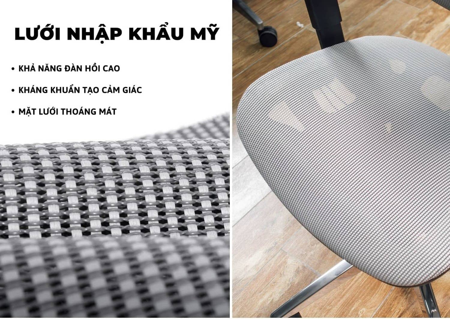 Ghế Công Thái Học GTCHAIR IVINO M - Xám (khung trắng, lưới xám) 7