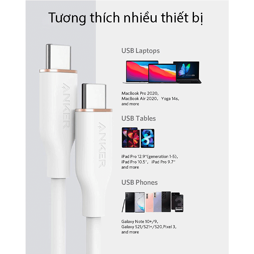 Cáp sạc điện thoại Anker A8552 PowerLine III