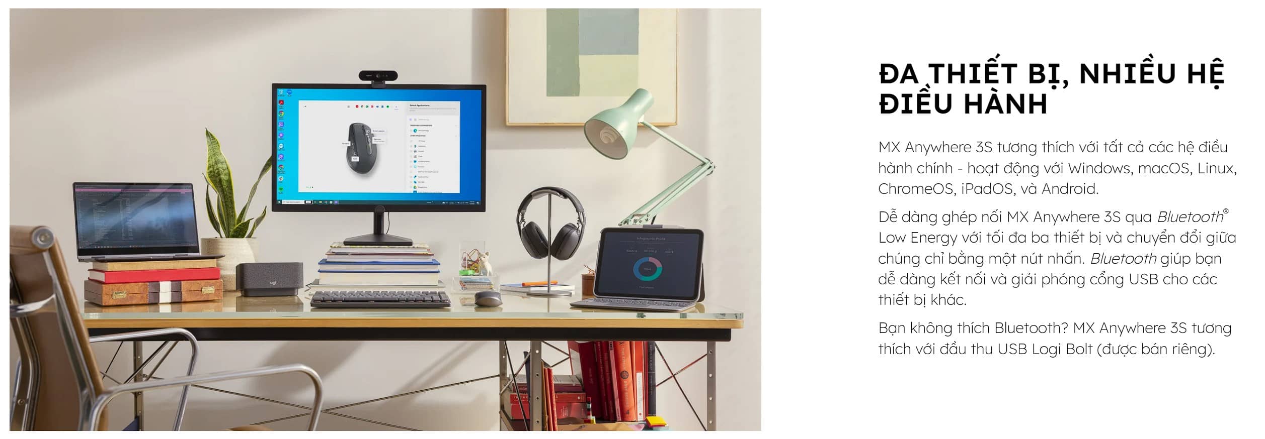 Chuột không dây Logitech MX Anywhere 3S Rose (Wireless/Bluetooth) 910-006934