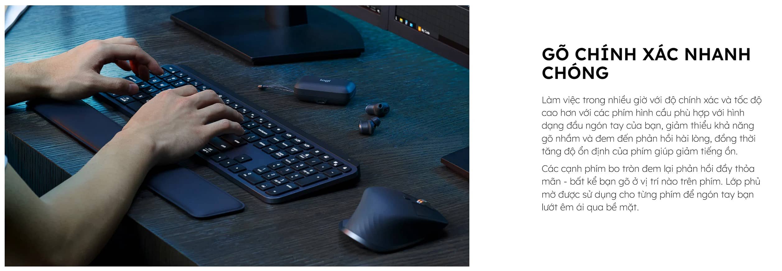 Combo Bàn Phím và Chuột không dây Logitech MX Keys S Graphite 920-011605